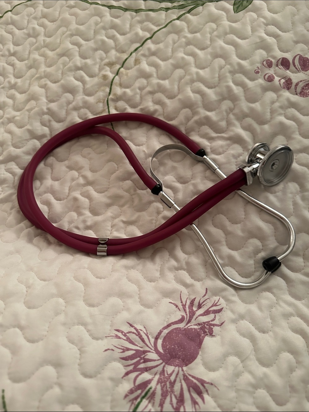 Maroon Dual-Tube Stethoscope